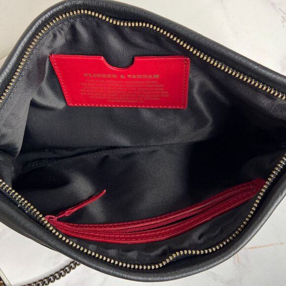 Vlieger & Vandam Black Leather Gun Embossed GUARDIAN ANGEL Bag Purse - Picture 12 of 12